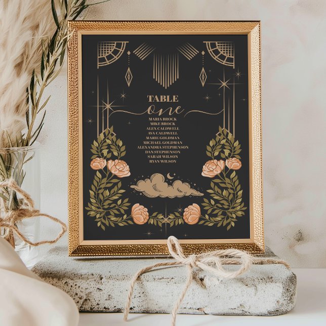 Numéro De Table Mariage des étoiles noires de minuit céleste (Créateur téléchargé)