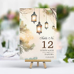 Numéro De Table Mariage des feux de lanterne botanique de l'arbre<br><div class="desc">Numéro de tableau du Mariage de la lanterne botanique de l'arbre rustique. Belle aquarelle élégante design mariage avec lanternes botaniques rustiques suspendues. Ce design mariage moderne et personnalisé peut être facilement personnalisé avec vos propres détails de mariage.</div>