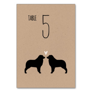 Numéro De Table Mariage des silhouettes de berger australien