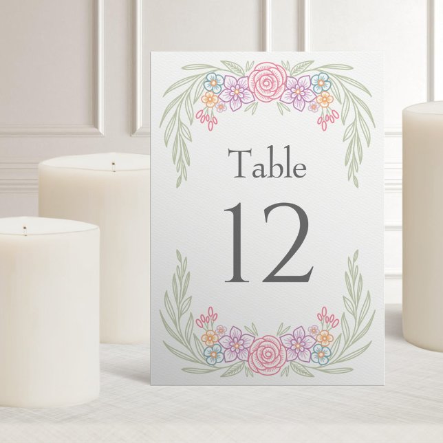 Numéro De Table Mariage d'été du printemps floral (Créateur téléchargé)