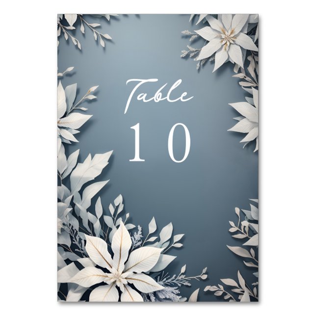 Numéro De Table Mariage d'hiver fleuri d'inspiration congelée (Par défaut)