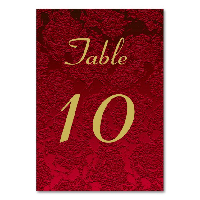 Numéro De Table Mariage d'hiver Red Gold (Par défaut)
