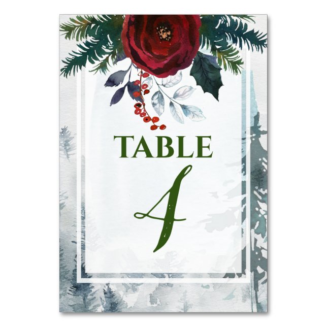 Numéro De Table Mariage d'hiver Rose de Pine Mountain (Par défaut)