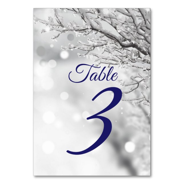 Numéro De Table Mariage d'hiver scintillant de neige et de glace (Par défaut)