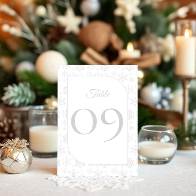 Numéro De Table Mariage d'hiver sous la neige (Créateur téléchargé)