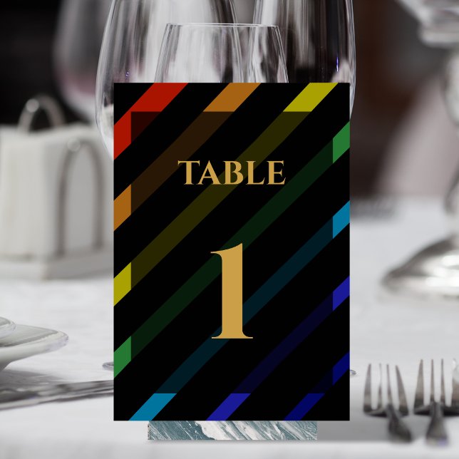 Numéro De Table Mariage d'hommes gays Élégant arc-en-ciel (Créateur téléchargé)
