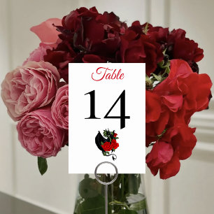 Numéro De Table Mariage d'Imaginaire Black Dragon Red Roses