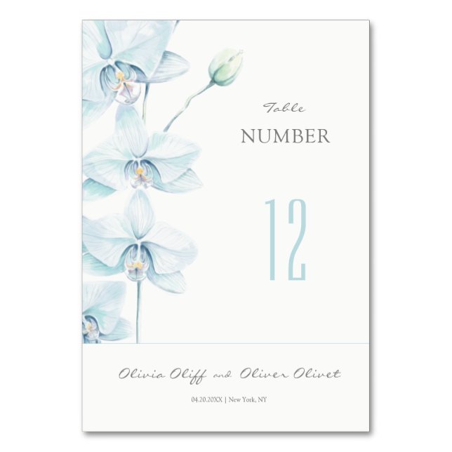 Numéro De Table Mariage d'orchidée bleu doux (Par défaut)