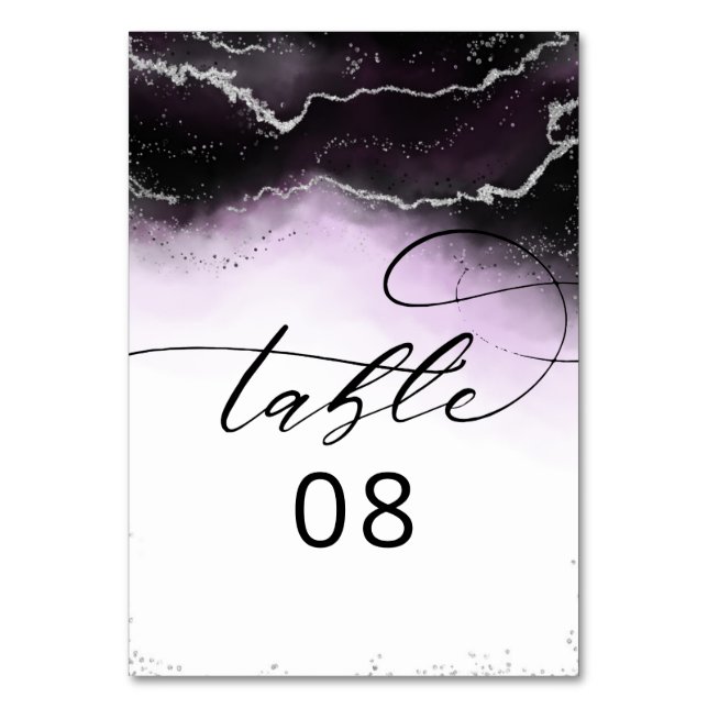 Numéro De Table Mariage doré Ultra Violet Ombre Mist Ethereal (Par défaut)