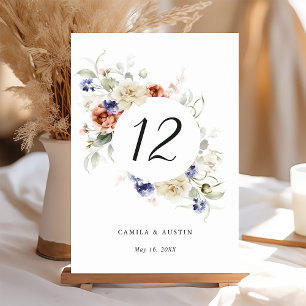 Numéro De Table Mariage du cadre du cercle fleuri du jardin