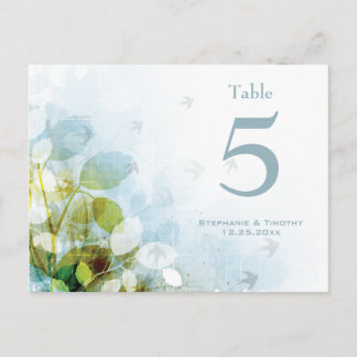 Numéro de table mariage du feuillage vert olive bl