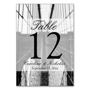 Numéro De Table Mariage du pont de New York City Brooklyn