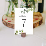 Numéro De Table Mariage du tableau de bord de l'eucalyptus de scri<br><div class="desc">Carte de table Mariage Eucalyptus Rustic Lettré à la main.</div>