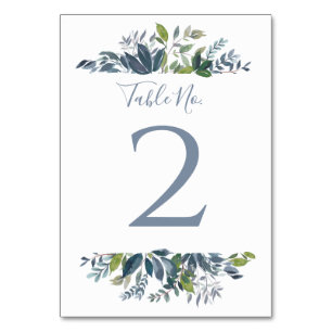 Numéro de table mariage   Dusty Blue Greenery 2