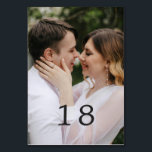 Numéro De Table Mariage éditorial de photo moderne<br><div class="desc">Numéro de table de mariage de style éditorial moderne avec une typographie grasse sur votre photo préférée. Un design épuré et simple pour un mariage à tout moment de l'année.</div>