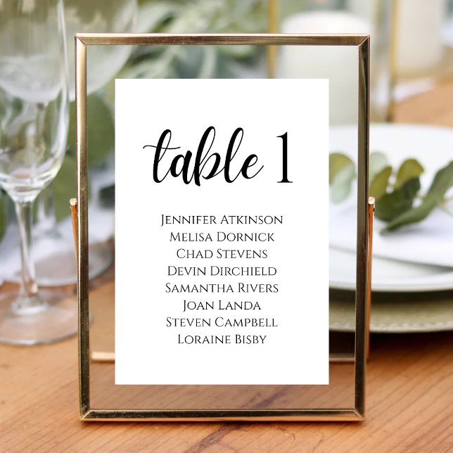 Numéro De Table Mariage Élégance Moderne Blanche Personnalisée (Personalized white modern elegance table number adds a refined touch to your wedding tables.)