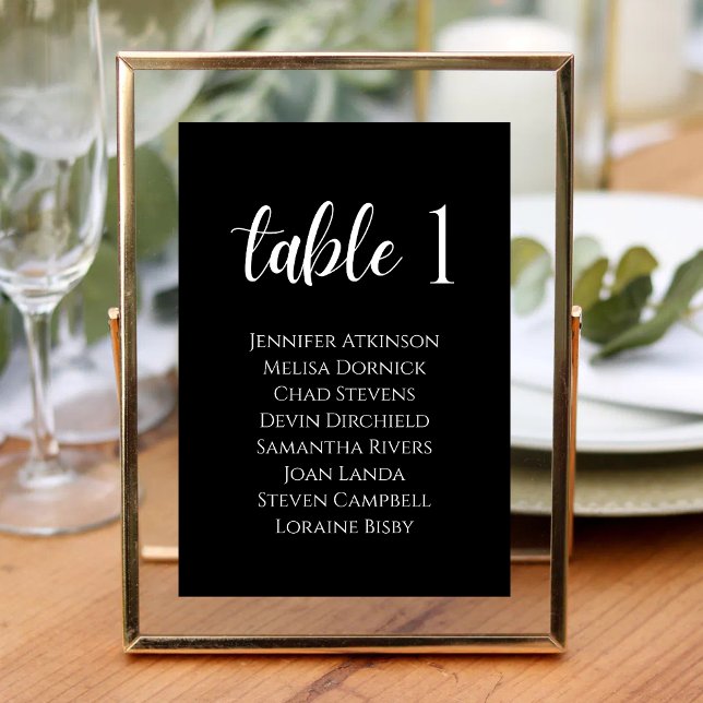 Numéro De Table Mariage Élégance Moderne Noir et Blanc (Black and white table number adds modern elegance and style to your wedding tables.)