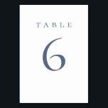 Numéro De Table Mariage élégant à l'écriture bleue poudrée<br><div class="desc">Numéro de table de mariage élégant et minimaliste. Découvrez toute la collection pour un thème de mariage coordonné. DM pour des conseils ou une personnalisation</div>