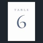 Numéro De Table Mariage élégant à l'écriture bleue poudrée<br><div class="desc">Numéro de table de mariage élégant et minimaliste. Découvrez toute la collection pour un thème de mariage coordonné. DM pour des conseils ou une personnalisation</div>