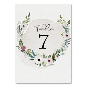 Numéro De Table Mariage Élégant au Bourgogne et Eucalyptus Verdure
