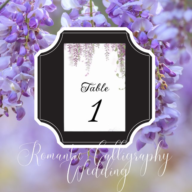 Numéro De Table Mariage élégant au Wisteria violet  (Table Numbers)