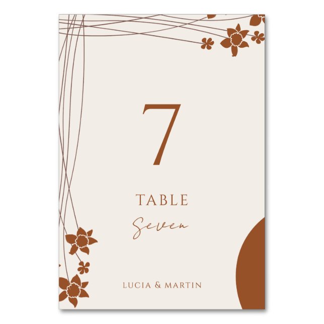 Numéro De Table Mariage Élégant d'Automne à Deux Couleurs sur le C (Par défaut)