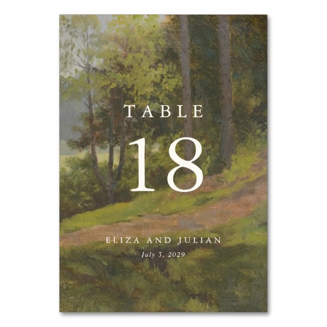 Numéro De Table Mariage Élégant en Forêt Rustique (Par défaut)