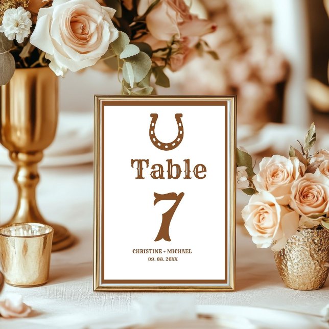 Numéro De Table Mariage élégant et chic Boho Western Cowboy  (Créateur téléchargé)