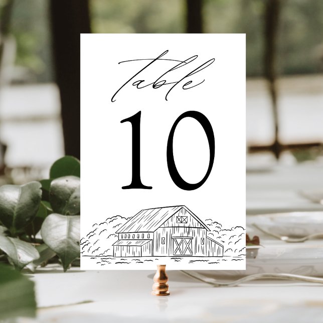 Numéro De Table Mariage Élégant et Rustique dans une Grange (Créateur téléchargé)