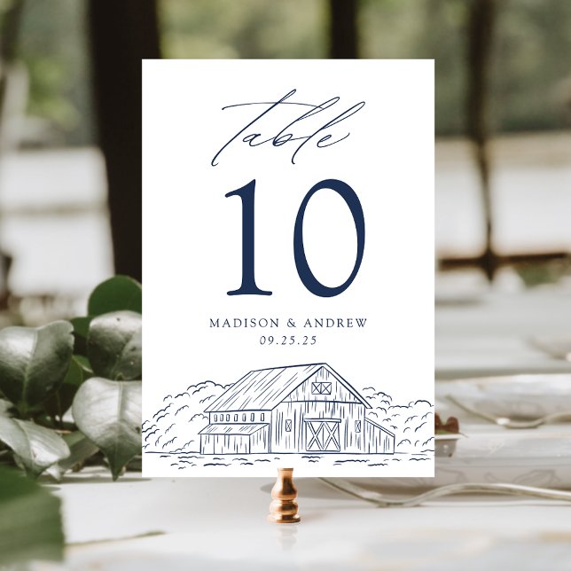Numéro De Table Mariage Élégant et Rustique dans une Grange de Sty (Créateur téléchargé)
