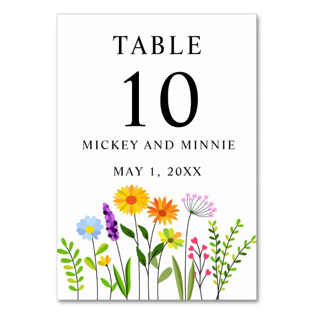 Numéro De Table Mariage Élégant Floral de Printemps  (Par défaut)