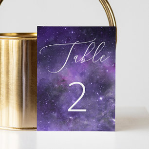 Numéro De Table Mariage Élégant Galaxie Nuit Céleste dans l'Espa