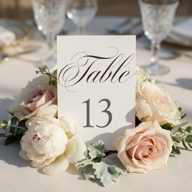 Numéro De Table Mariage Élégant Minimaliste (Créateur téléchargé)