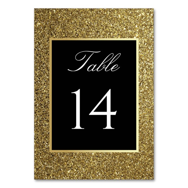 Numéro De Table Mariage élégant noir et or (Par défaut)