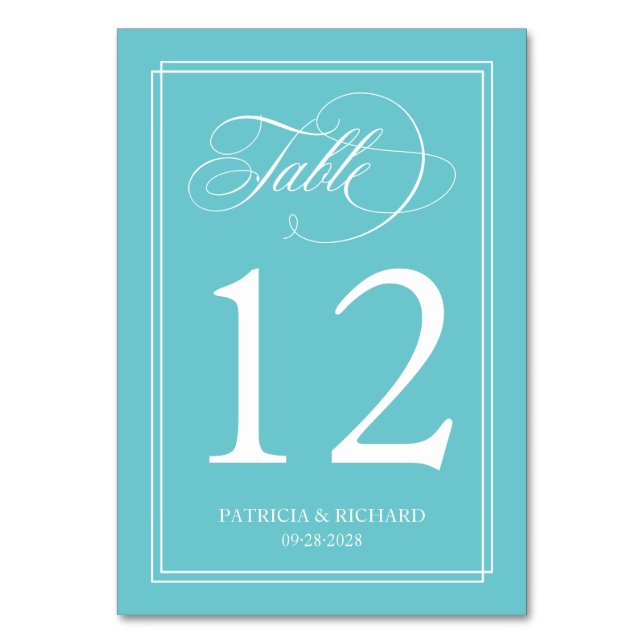 Numéro De Table Mariage Élégant Simple Bleu Puriste (Par défaut)