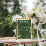 Numéro De Table Mariage émeraude de feuillage vert de fougère rust<br><div class="desc">Présentant notre numéro de table mariage enchanteur où l'élégance rencontre la nature en parfaite harmonie. Un cadre ovale doux et plumé, orné d'une végétation luxuriante, de lierre, de fougères, et plus encore, magnifiquement dressé contre un arrière - plan émeraude vert émeraude fascinant. Découvrez l'essence d'une escapade boisée romantique grâce à...</div>