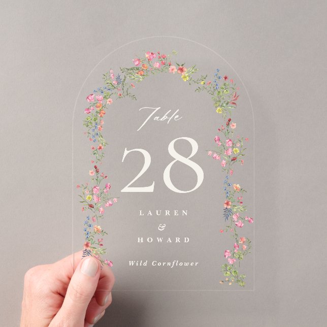 numéro de table mariage en acrylique avec arche fl (In situ (ordinateur de poche))