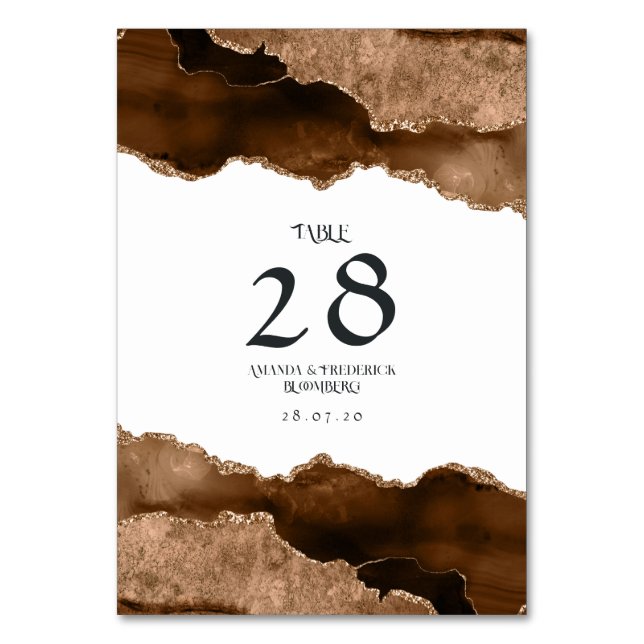 Numéro De Table Mariage en Agate Desert Gold (Par défaut)