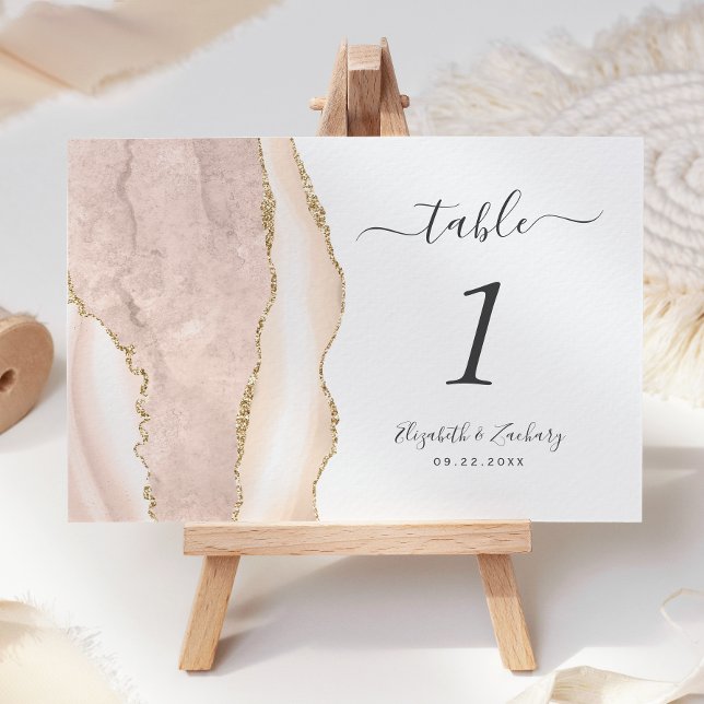 Numéro De Table Mariage en Agate Ivory Gold (Créateur téléchargé)