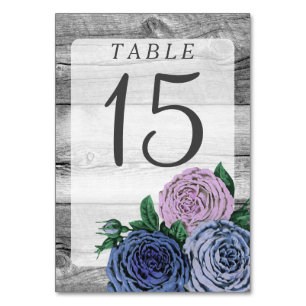 Numéro De Table Mariage en Bois de Grange aux Roses de Campagne Ru