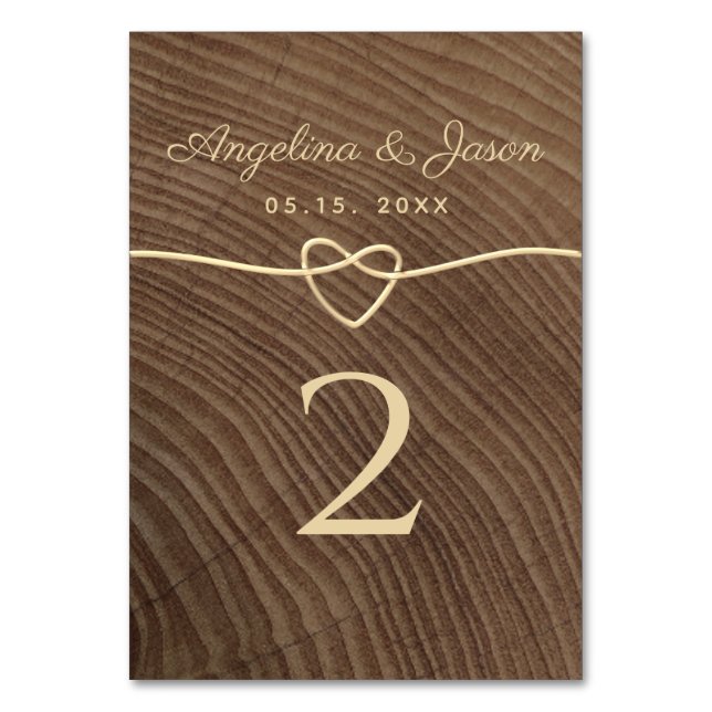 Numéro De Table Mariage en Bois Rustique (Par défaut)