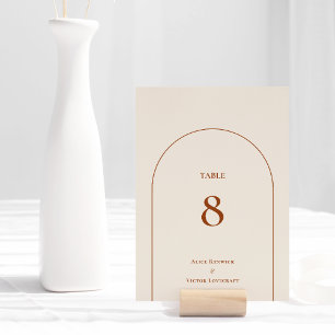 Numéro De Table Mariage en ivoire Boho Arch