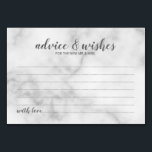 Numéro De Table Mariage en marbre élégant et élégant Conseils et s<br><div class="desc">Classy Elegant Marbre blanc Mariage Conseils et Voeux Carte avec titre en caractères de caractères gris modernes avec détails en caractères gris moderne sans serif police sur arrière - plan en marbre blanc. Parfait pour mariage,  baby shower,  fête d'anniversaire,  douche nuptiale,  fête de bachelorette et toutes les occasions spéciales.</div>