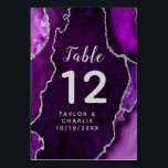 Numéro De Table Mariage en marbre gris violet et argenté<br><div class="desc">Cette enseigne élégante et glamour mariage de numéro de table présente un arrière - plan en marbre violet avec des accents de parties scintillant faux argent. Le texte combine écriture manuscrite et polices sans serif modernes pour un look élégant et sophistiqué. Il conviendra parfaitement aux mariages d'automne et d'hiver.</div>
