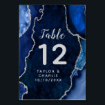 Numéro De Table Mariage en marbre marbré marine et argenté<br><div class="desc">Ce panneau élégant et glamour de numéro de table mariage est doté d'un arrière - plan en marbre marbré bleu marine avec des accents de parties scintillant faux argent. Le texte combine écriture manuscrite et polices sans serif modernes pour un look élégant et sophistiqué. Il conviendra parfaitement aux mariages d'automne...</div>