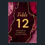 Numéro De Table Mariage en marbre rouge et or<br><div class="desc">Ce panneau élégant et glamour mariage de numéro de table comporte un arrière - plan en marbre rouge agate avec des accents de parties scintillant faux or. Le texte combine écriture manuscrite et polices sans serif modernes pour un look élégant et sophistiqué. Il conviendra parfaitement aux mariages d'automne et d'hiver....</div>
