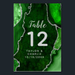 Numéro De Table Mariage en marbre vert et argenté<br><div class="desc">Ce panneau élégant et glamour mariage de numéro de table comporte un arrière - plan en marbre vert agate avec des accents de parties scintillant faux argent. Le texte combine écriture manuscrite et polices sans serif modernes pour un look élégant et sophistiqué. Il conviendra parfaitement aux mariages d'automne et d'hiver....</div>