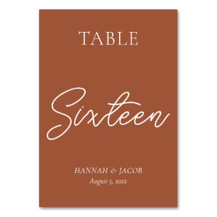 Numéro De Table Mariage en terre cuite Seize