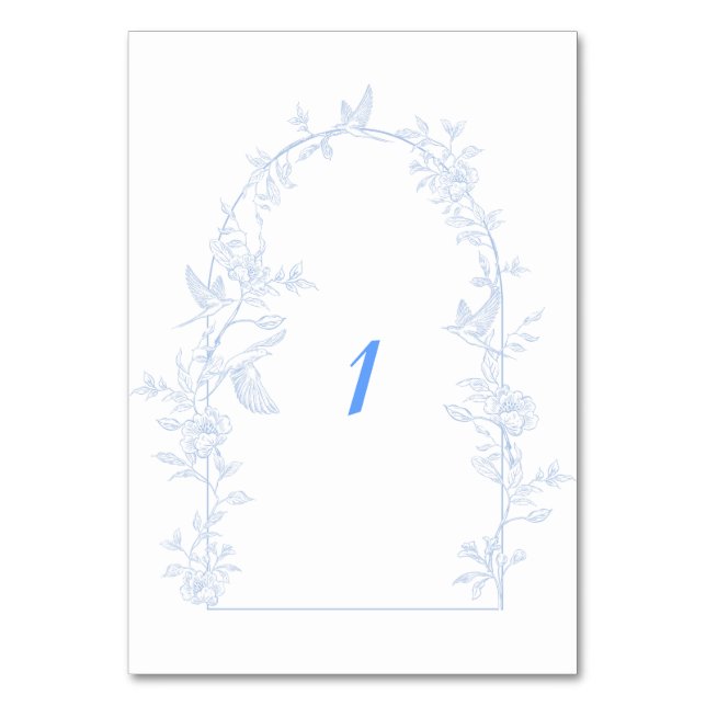 Numéro De Table Mariage encadré d'arc Floral bleu (Par défaut)