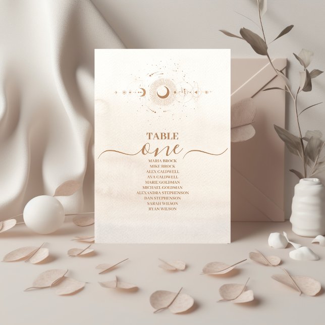 Numéro De Table Mariage Étoiles Célestes Or Mystique (Créateur téléchargé)